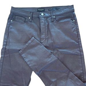 NWOT Banana Republic Premium Denim Satiny Brown High Rise Skinny Jeans - Size 33